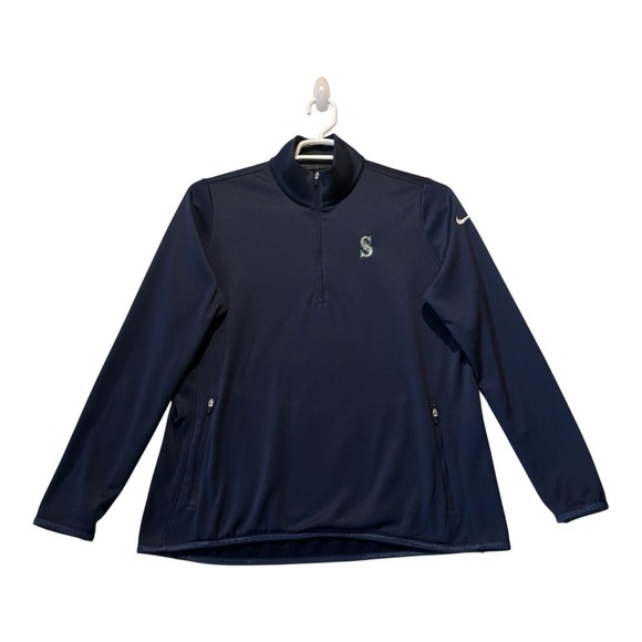 Nike‎ Golf 1/4 Zip Pullover Jacket Women's Size XL Blue MLB Seattle Mariners - Picture 1 of 9